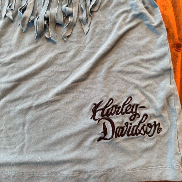 Harley-Davidson Blue Fringe Halter Top - Picture 2 of 7